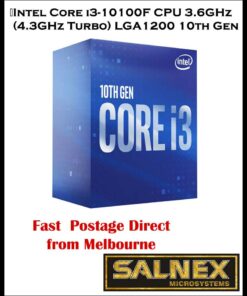 Intel Core i3-10100F CPU 3.6GHz (4.3GHz Turbo) LGA1200 10th Gen