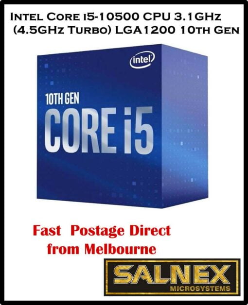 Intel Core i5-10500 CPU 3.1GHz (4.5GHz Turbo) LGA1200 10th Gen 6-Cores