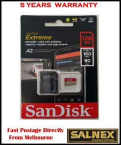 SanDisk Extreme 128GB 4K MicroSD Memory Card - with SD Card Adaptor