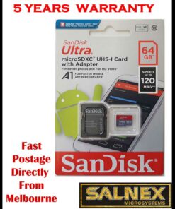 SanDisk Ultra 64GB MicroSDXC UHS-I Memory Card - with SD Card Adaptor