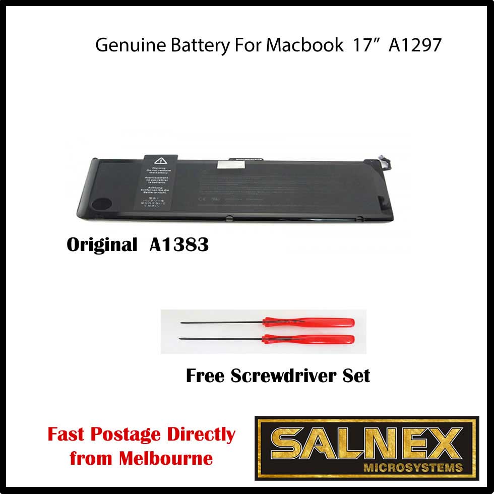 Flere Arv snak Genuine Battery A1383 for MacBook Pro 17" A1297 2011 Model Part No:  020-7149-A - SALNEX COMPUTERS